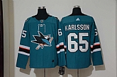 Sharks 65 Erik Karlsson Teal Adidas Jersey,baseball caps,new era cap wholesale,wholesale hats